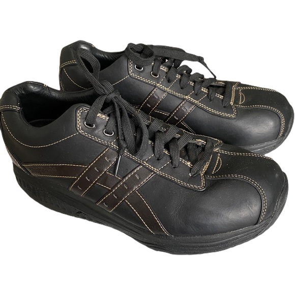 EUC Men's Skechers Shape Ups Lace Up Soft Leather Black Shoes Si… - Picture 2 of 14